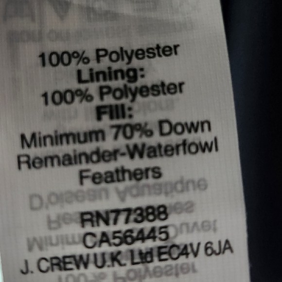 J CREW Women Navy Blue Striped Quilted Puffer Vest SIZE M - Picture 3 of 4